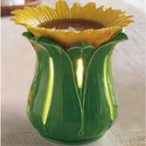 PartyLite Tuscan Sunflower Scent Glow Wax Warmer Melt Full Size Retired Holder - Picture 6 of 12